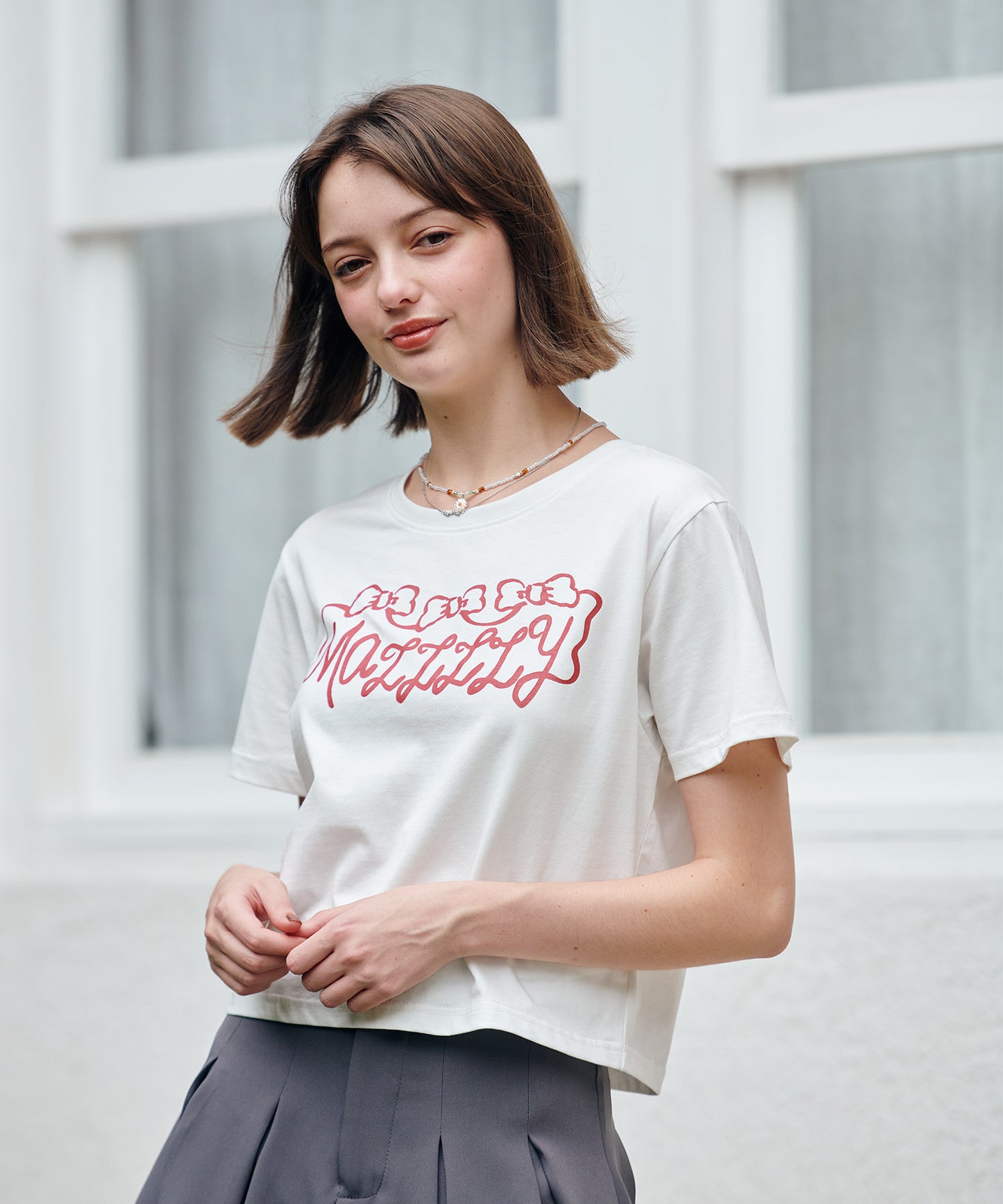 ribbon logo tee/リボンロゴTシャツ