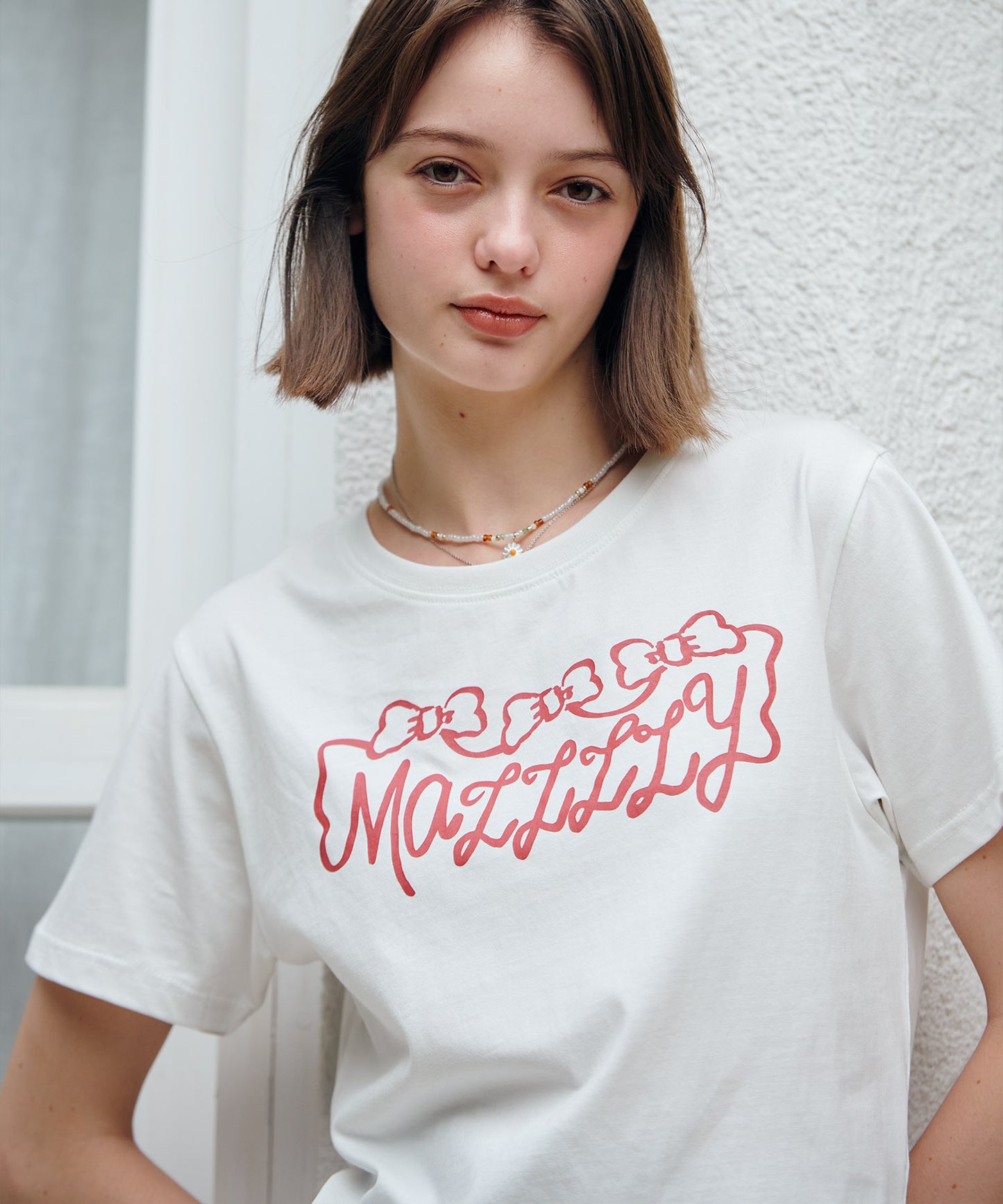 ribbon logo tee/リボンロゴTシャツ