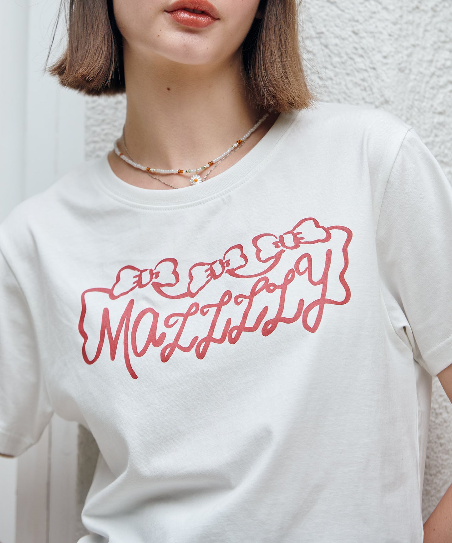 ribbon logo tee/リボンロゴTシャツ