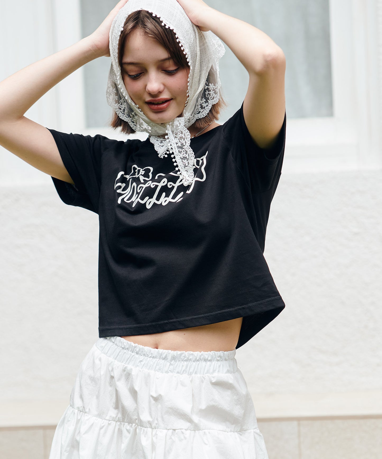 ribbon logo tee/リボンロゴTシャツ