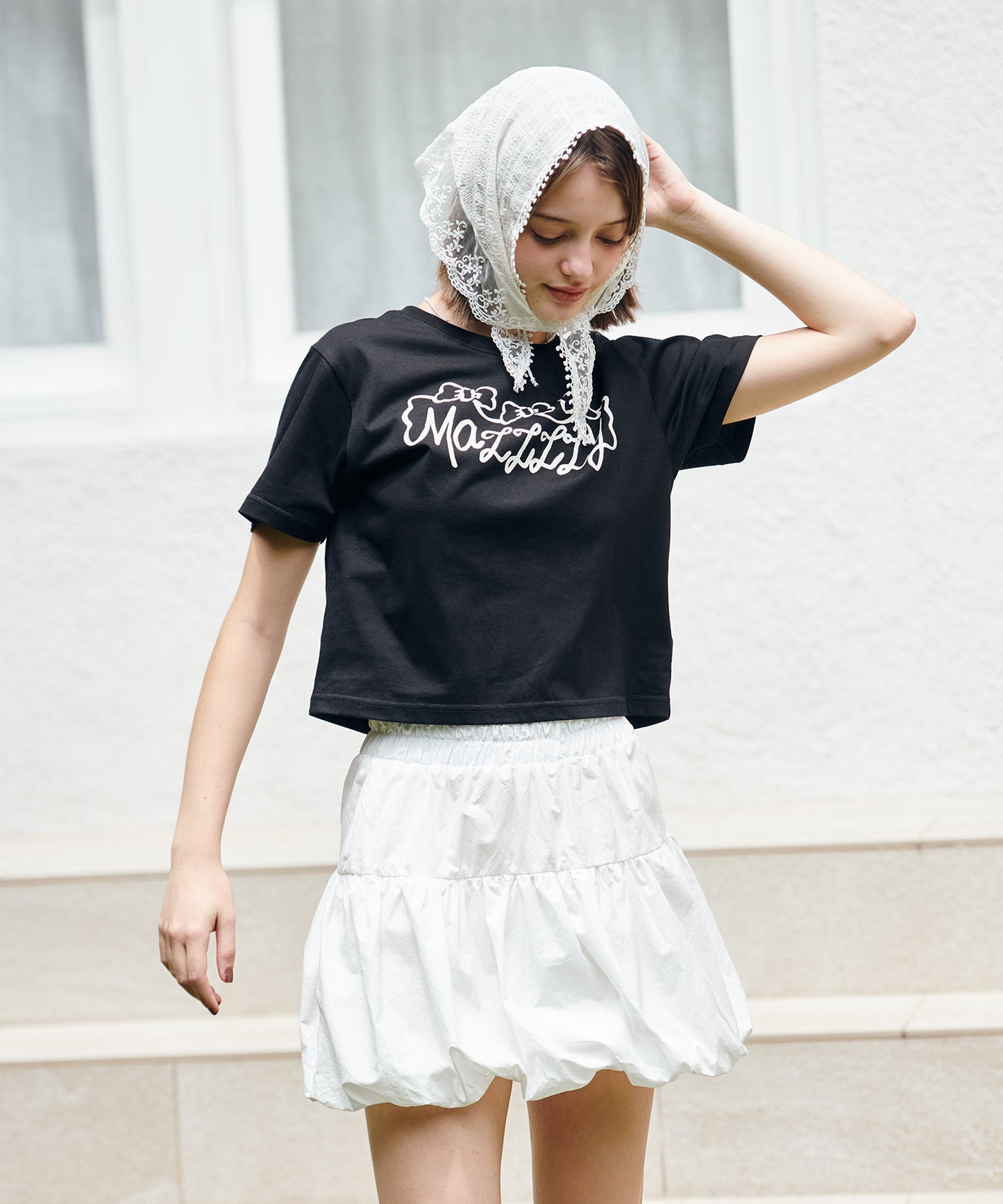 ribbon logo tee/リボンロゴTシャツ