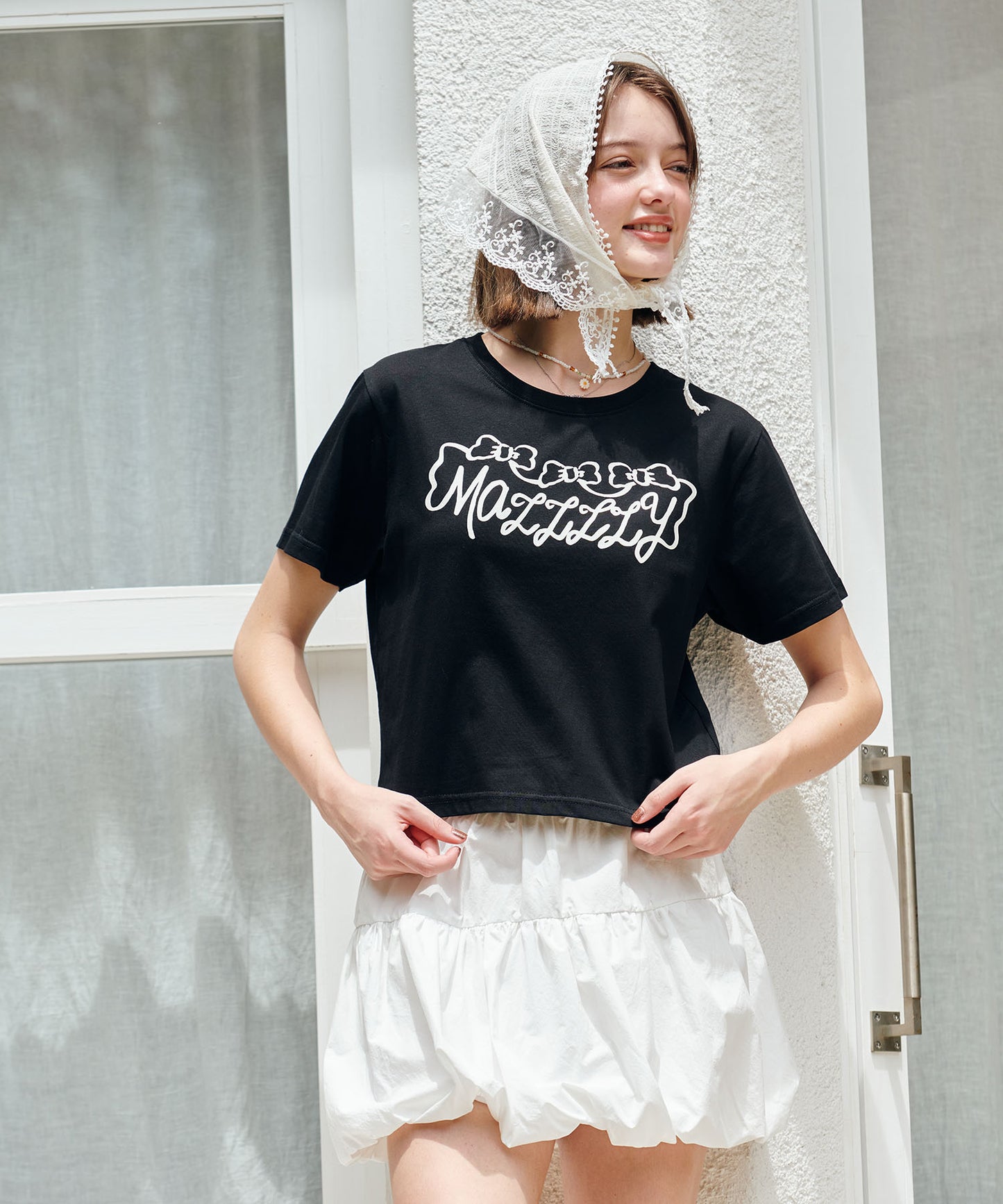 ribbon logo tee/リボンロゴTシャツ