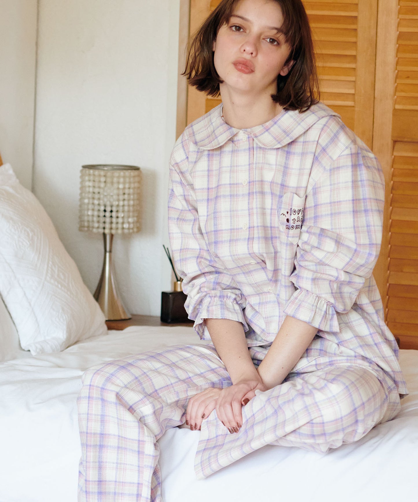 loving checked pajama set