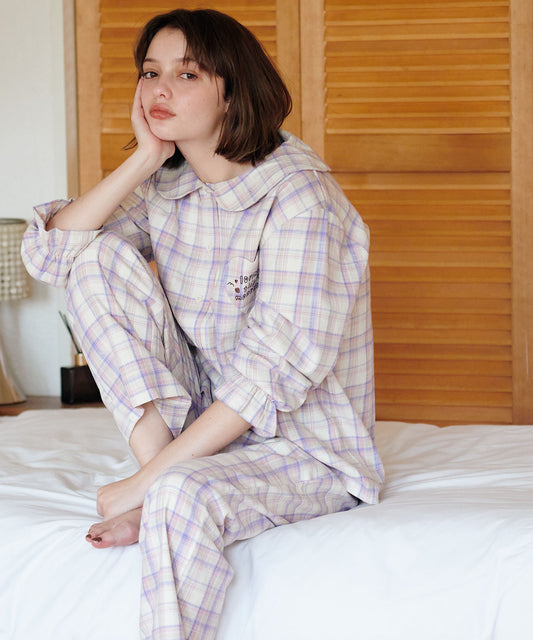 loving checked pajama set