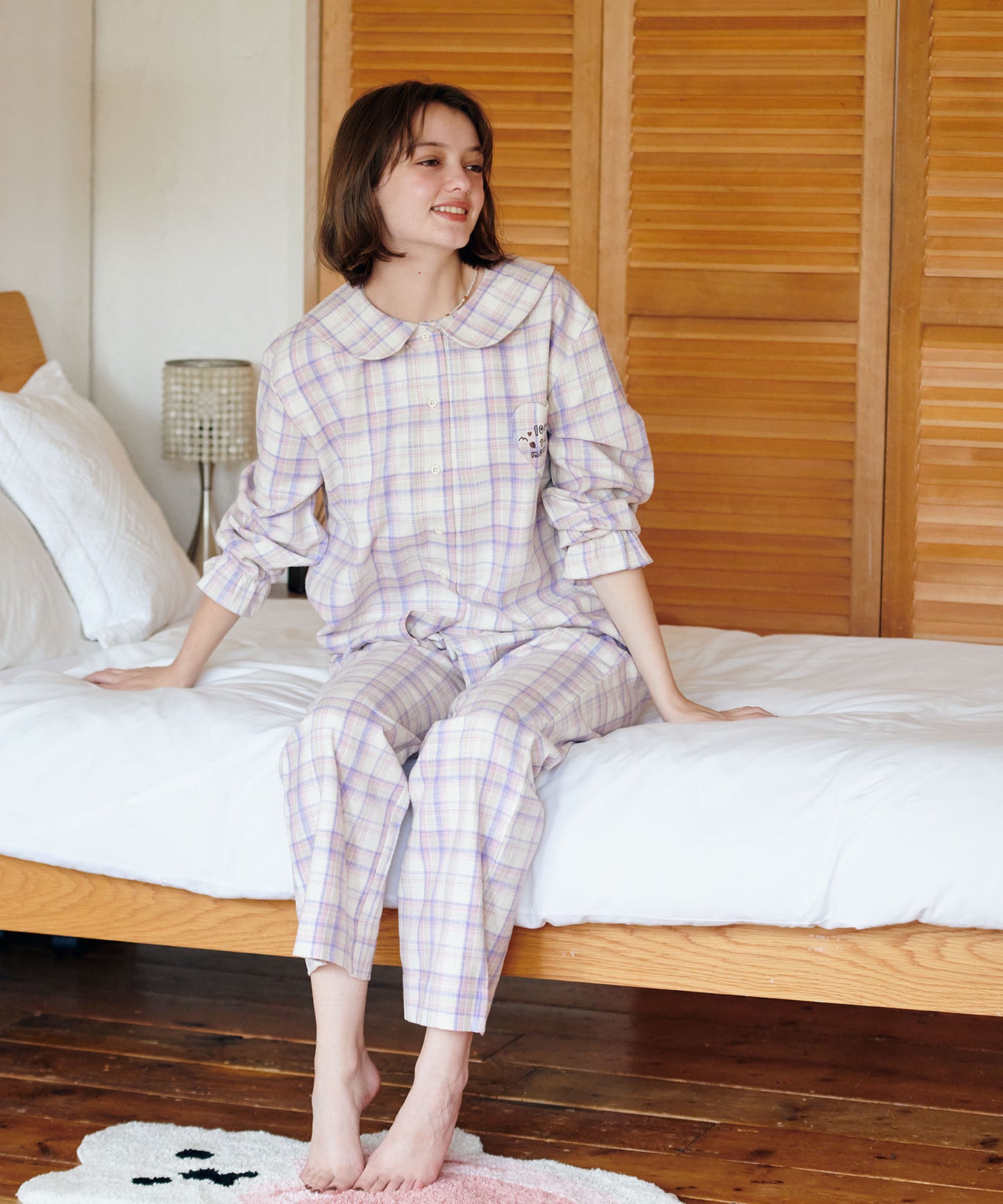 loving checked pajama set