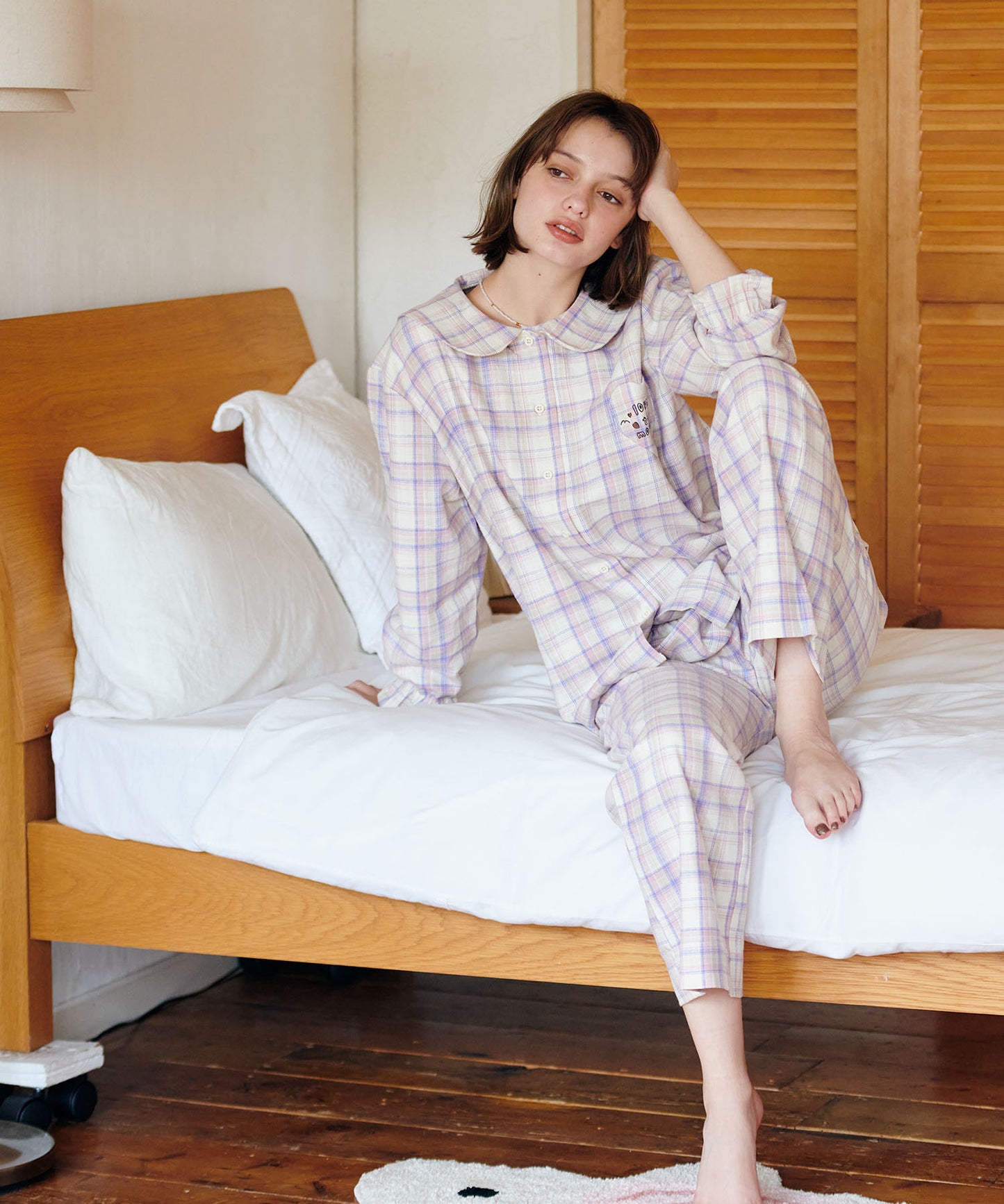 loving checked pajama set