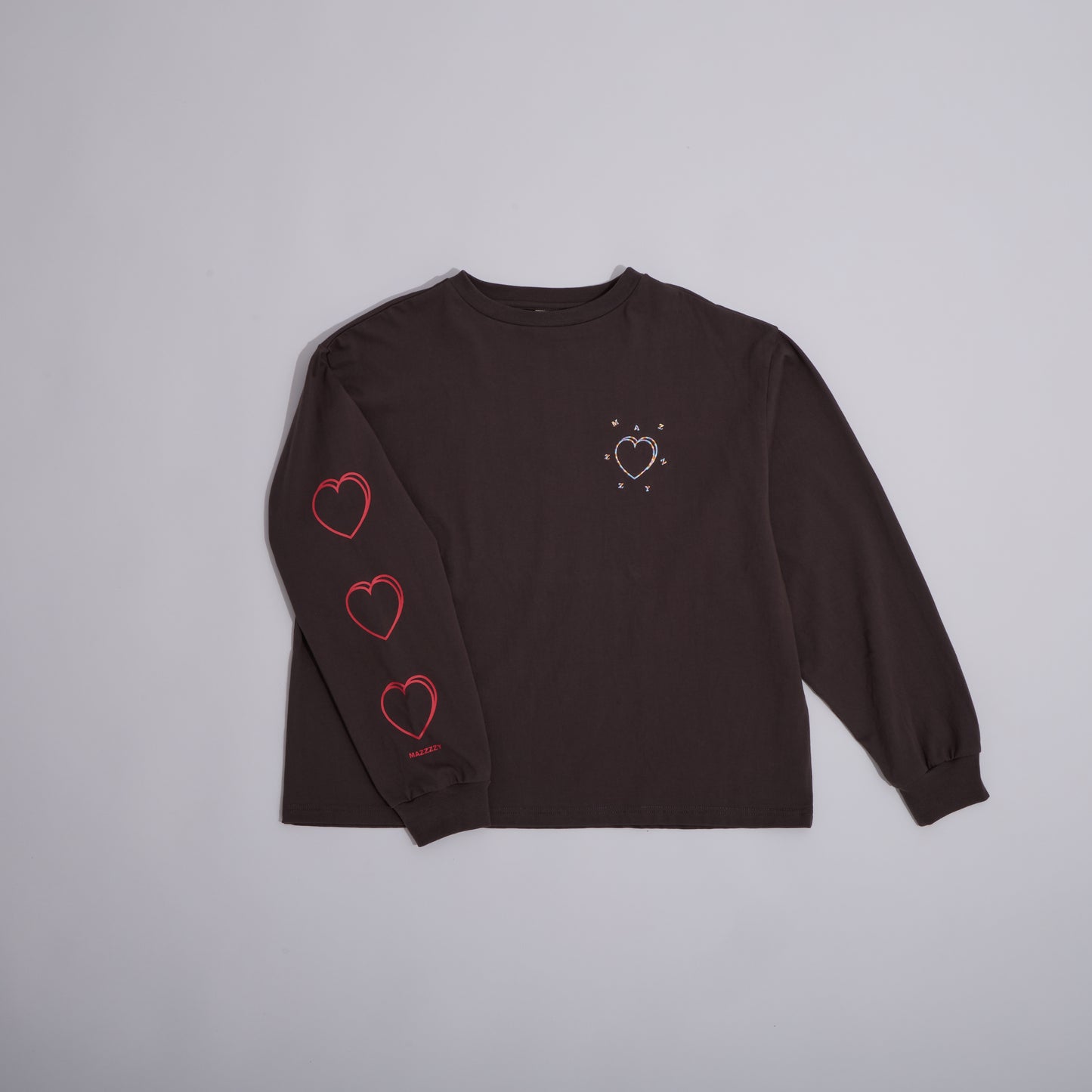 heart print L/S T-shirt